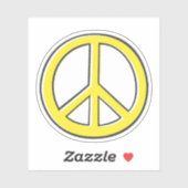 Sticker Symbole de paix jaune (Feuille)