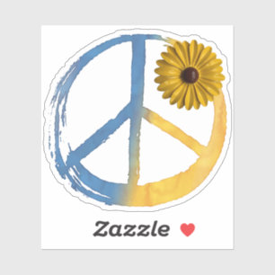 Sticker SYMBOLE DE PAIX ukrainien SIGNE Tournesol Ukraine 