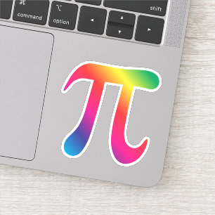 Sticker Symbole de pi en arc-en-ciel