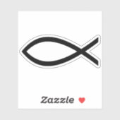 Sticker Symbole de poisson Christian Ichthus (Feuille)