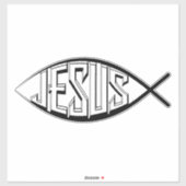 STICKER SYMBOLE DE POISSON DE JÉSUS GROS BÂTIMENTS DÉCALES (Feuille)