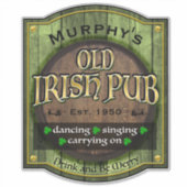 Sticker Symbole de pub irlandais personnalisé (Devant)