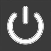 Sticker Symbole de puissance (noir et blanc) (Recto)