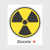 Sticker Symbole de rayonnement nucléaire, frontière noire (Feuille)