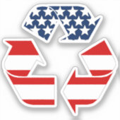 Sticker Symbole de recyclage - Blanc rouge et bleu (Recto)