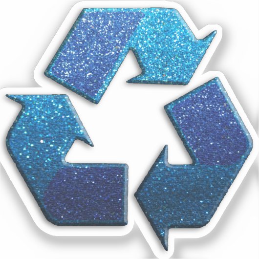Sticker Symbole de recyclage des Parties scintillant Blue (Recto)
