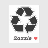 Sticker Symbole de recyclage noir (Feuille)