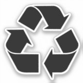 Sticker Symbole de recyclage noir (Recto)