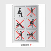 Sticker Symbole de toilettes amusant (Feuille)