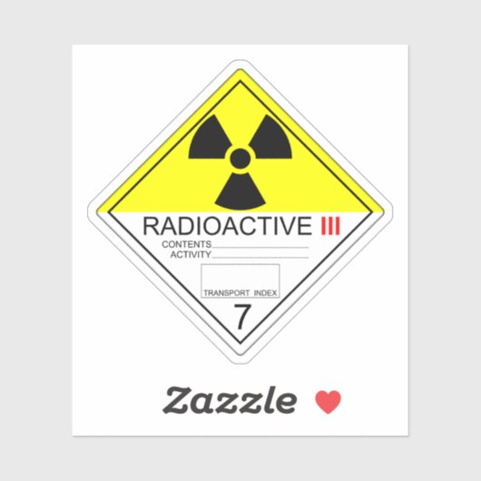 Sticker Symbole de transport des matières radioactives Cat (Feuille)