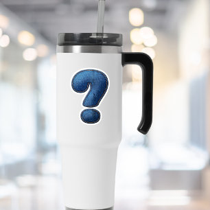 Sticker Symbole Denim Blue Jean Question Mark