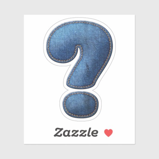 Sticker Symbole Denim Blue Jean Question Mark (Feuille)