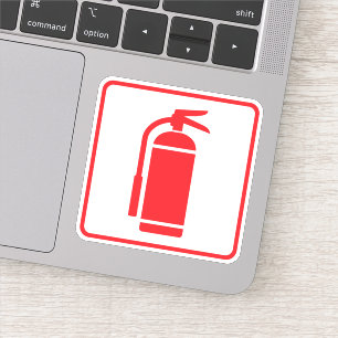 Sticker Symbole d'extincteur, rouge à la frontière blanc