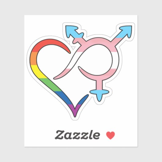 Sticker Symbole d'inclusion et d'amour PRIDE / TG (Feuille)