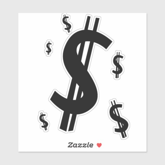 Sticker Symbole dollar (Feuille)