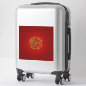 Sticker Symbole du Bonheur Double avec Phoenix et Dragon (Sur valise)