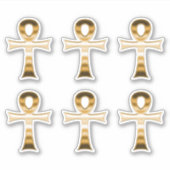 Sticker Symbole égyptien Ankh Faux Argent Metallic Set de (Devant)