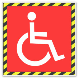 Sticker Symbole en fauteuil roulant - Handicap rouge