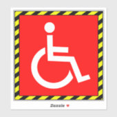 Sticker Symbole en fauteuil roulant - Handicap rouge (Feuille)