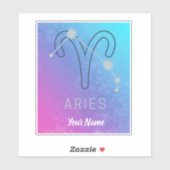 Sticker SYMBOLE Étoile Zodiaque Aries Horoscope Constellat (Feuille)