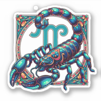 Sticker SYMBOLE Horoscope Scorpio | Scorpion bleu