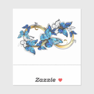 Sticker Symbole infini de papillons Morpho bleus