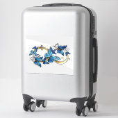 Sticker Symbole infini de papillons Morpho bleus (Sur valise)