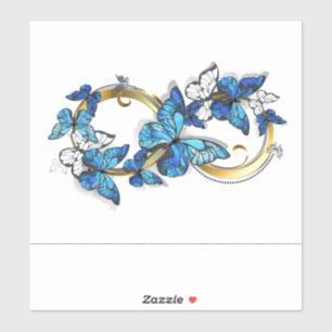 Sticker Symbole infini de papillons Morpho bleus
