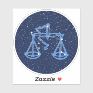 Sticker Symbole Libra Constellation et Zodiac avec étoile
