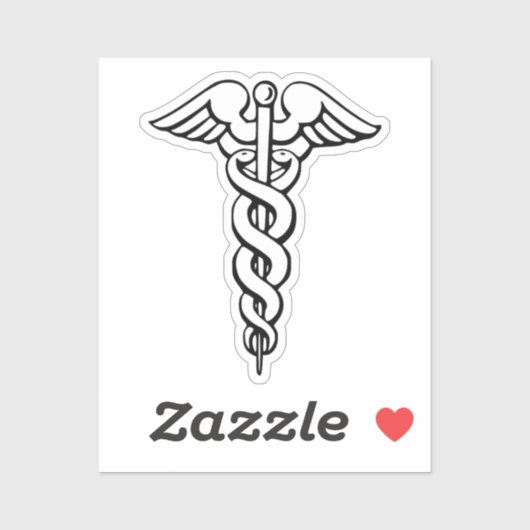 Sticker Symbole Médicale de Caduceus (Feuille)