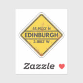 Sticker Symbole métallique rouillé de Retro Edinburgh (Feuille)