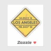 Sticker Symbole métallique rusté de Retro Los Angeles (Feuille)