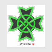 Sticker Symbole noir vert irlandais noeud celtique (Feuille)
