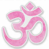 Sticker SYMBOLE OM Aquarelle rose vif (Devant)