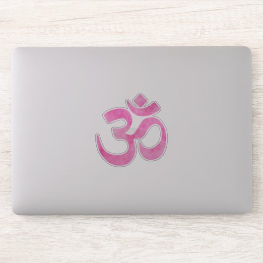 Sticker SYMBOLE OM Aquarelle rose vif (Ordinateur)