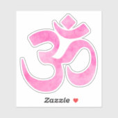 Sticker SYMBOLE OM Aquarelle rose vif (Feuille)