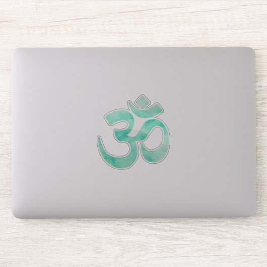 Sticker Symbole Om Aquarelle verte (Ordinateur)