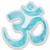 Sticker SYMBOLE OM D'Aquarelle Turquoise (Devant)