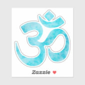 Sticker SYMBOLE OM D'Aquarelle Turquoise (Feuille)
