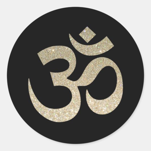 Sticker SYMBOLE parties scintillant Om (Devant)