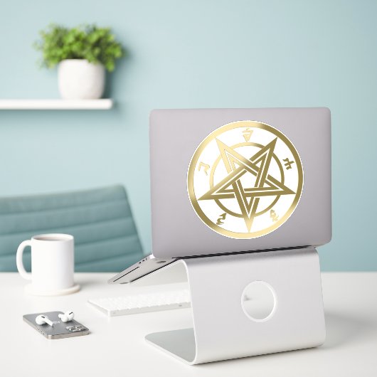 Sticker Symbole pentagramme classique (Ordinateur portable sur le bureau)