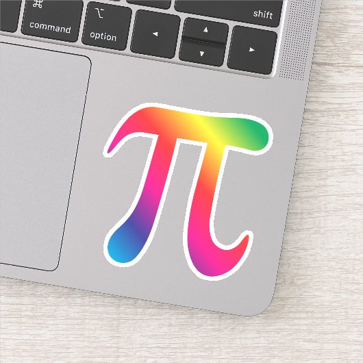 Sticker Symbole pi de couleur arc-en-ciel (Détail)
