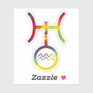 Sticker Symbole planétaire Aquarius Uranus Tie Dye Party