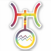 Sticker Symbole planétaire Aquarius Uranus Tie Dye Party (Devant)