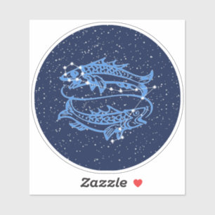 Sticker Symbole Poissons Constellation et Zodiaque avec é
