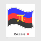 Sticker Symbole polyamory de la fierté drapeau ondulé (Feuille)