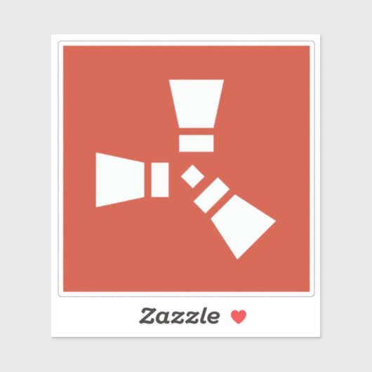 Sticker Symbole POUSSIÈRE BLANC en rouge (Feuille)