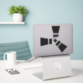 Sticker Symbole POUSSIÈRE Noir sur blanc (Ordinateur portable sur le bureau)