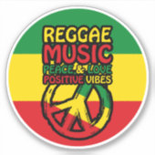Sticker Symbole Reggae et Paix avec citations positives (Devant)