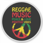 Sticker Symbole Reggae et Paix avec citations positives (Devant)